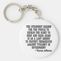 Strongest Reason To Keep & Bear Arms TYRANNY Key Chains
