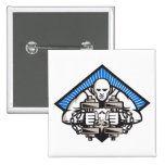 Strongman With Dumbbell In Chains Pinback Buttons