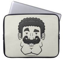 Strongstache (Curly Black Hair) Laptop Computer Sleeves