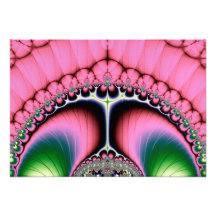 Strutting Peacock Fractal Custom Announcements