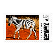 Strutting Zebra - Postage Stamp