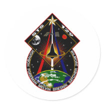 STS 129 Flight Patch Round Stickers