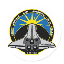 STS 132 Atlantis Round Sticker