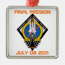 STS-135 Patch, Final Mission, July 08 2011 Christmas Ornaments