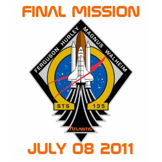 STS-135 Patch, Final Mission, July 08 2011 shirt