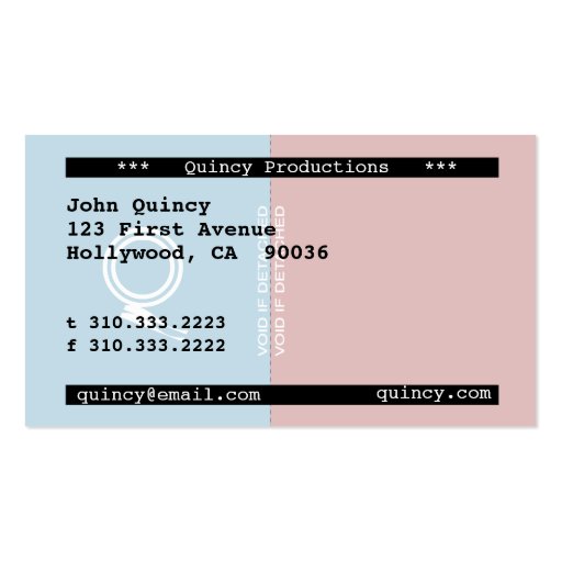 Stub Business Card Template (front side)