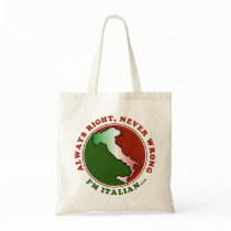 Stubborn Italian Funny Canvas Bags
