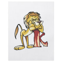 stubborn lion leaning on a stump full color flyer