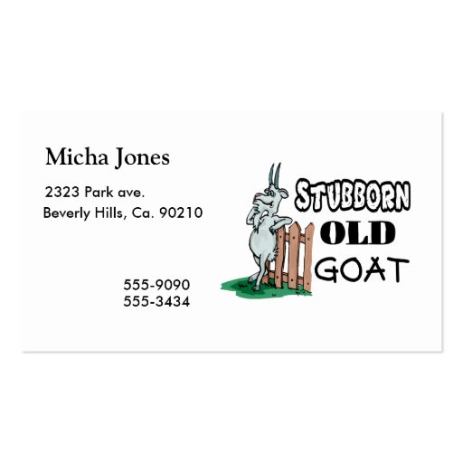 Stubborn Old Goat Business Cards (front side)