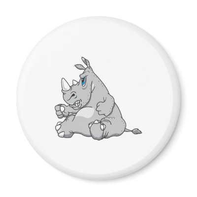 stubborn sitting rhino fridge magnets by doonidesignsanimals