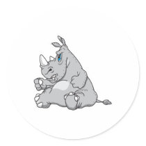 stubborn sitting rhino stickers by doonidesignsanimals stubborn sitting rhino stickers