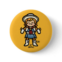 stuck like a ornery pig. pinback button