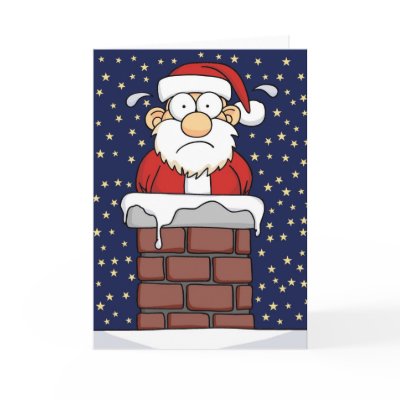 Stuck Santa Greeting Card by wislander