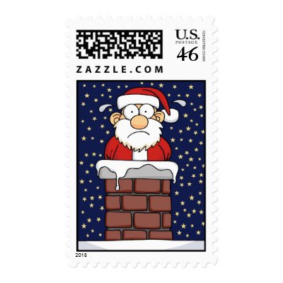 Stuck Santa Postage Stamps by wislander