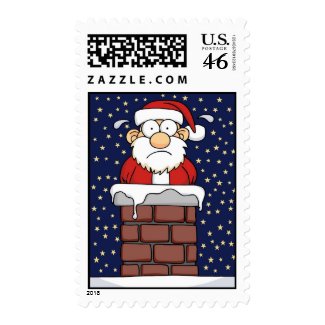 Stuck Santa stamp