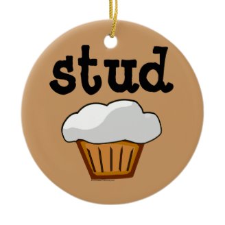 Stud Muffin, Cute Funny Baked Good Christmas Tree Ornament