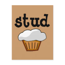 Stud Muffin, Cute Funny Baked Good Postcard