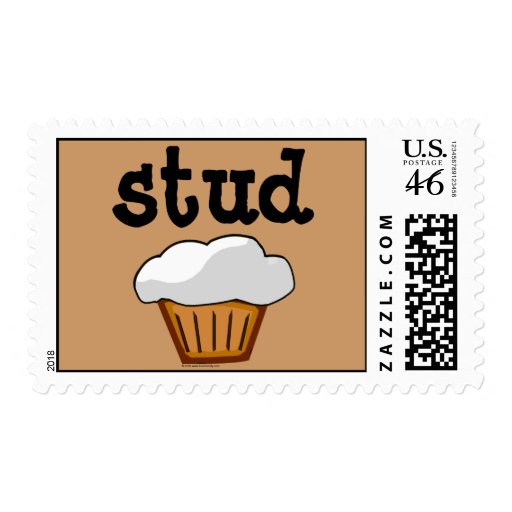 Stud Muffin, Cute Funny Baked Good Stamps