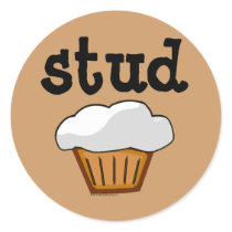 Stud Muffin, Cute Funny Baked Good Sticker