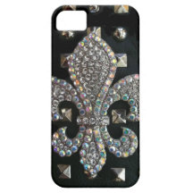 Studded fleur de lis print case iPhone 5 case