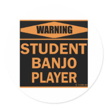 Student Banjo Player Round Stickers
