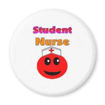 Student Nurse RED SMILEY with Nurse Cap magnets by gailg1957 Student Nurse RED SMILEY with Nurse Cap magnets
