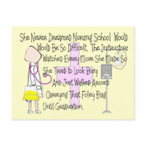 Student Nurse Story Art Gifts--"Foley Bag" Funny postcards