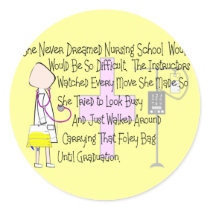 Student Nurse Story Art Gifts--"Foley Bag" Funny Stickers