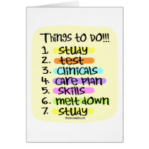Student Nurse to Do List Card