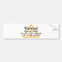Student Nurse Warning Bumper Sticker