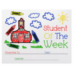 Student of The Week Award - Schoolhouse & Crayons Customized Letterhead