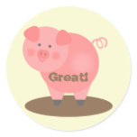 Student Reward Sticker - Pig & Mud