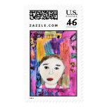 Student Self Portrait Art #202-16 postage