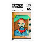 Student Self Portrait Art #202-18 postage