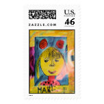 Student Self Portrait Art #202-2 postage
