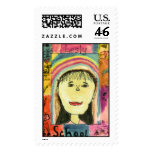 Student Self Portrait Art #202-3 postage
