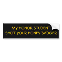 Student vs badger! bumper stickers