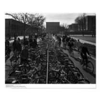 Students and Bicycles near the Library, Feb. 1967 posters