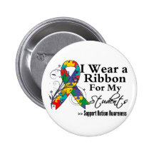 Students - Autism Ribbon Pinback Buttons