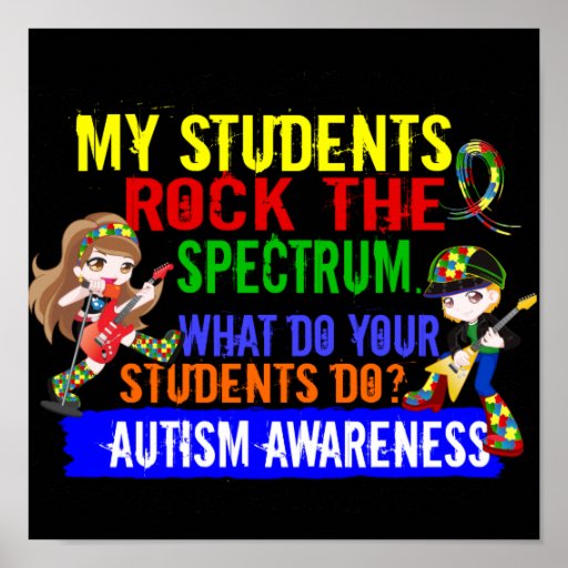 Students Rock The Spectrum Autism Poster Zazzle