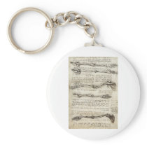 Studies of the Arm by Leonardo Da Vinci c. 1510 Keychains