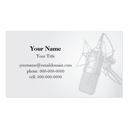 studio microphone business card template (back side)