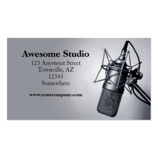 studio microphone business card template