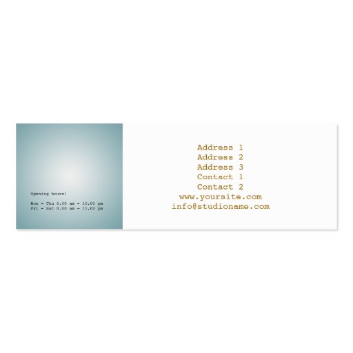 Studio Pilates - Business, Calling Card Business Card (back side)