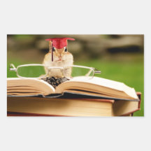 Studious Chipmunk Graduate rectangular sticker