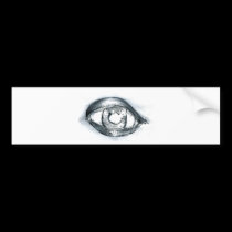 Study BW Eye. bumper stickers