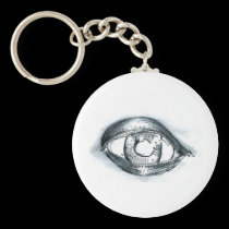 Study BW Eye. keychains