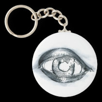 Study BW Eye. keychains