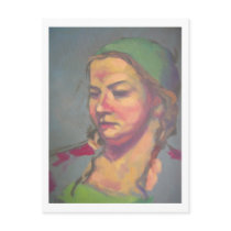 Study of a girl in a green hat postcards by Nipernaadi Study of a girl in a green hat postcards