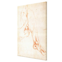 Study of a lower leg and foot stretched canvas prints
